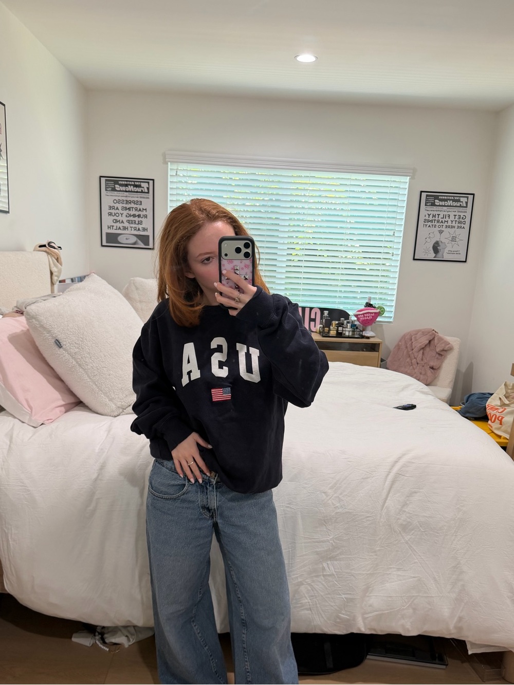 USA Graphic Crewneck Sweater - Black